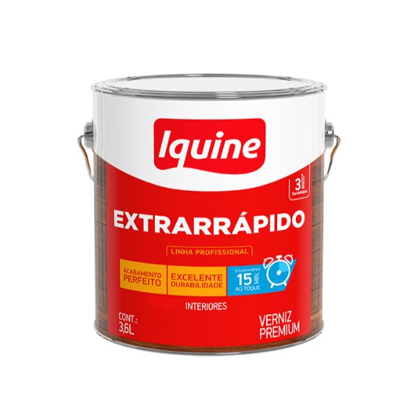 Verniz Extrarrápido 3,6L Incolor Brilhante Iquine