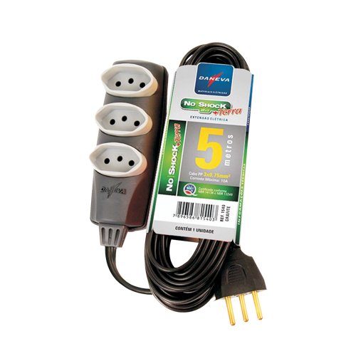 Extensão Tripla 2P+T NBR 5 Metros DANEVA