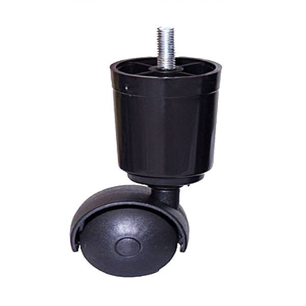 Pé para Móveis em Polipropileno com Rodízio 13cm Preto Alutec
