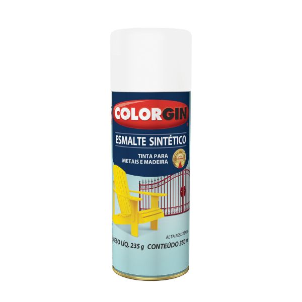 Spray Esmalte Sintético Multissuperfícies Branco Fosco 350ml Colorgin