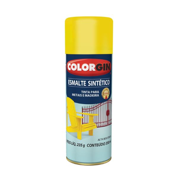 Spray Esmalte Sintético Multissuperfícies Amarelo 350ml Colorgin