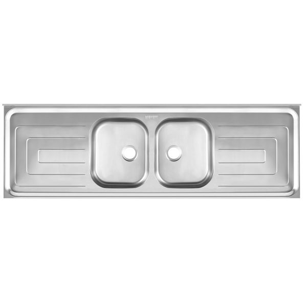 Pia de Inox com Cuba Dupla 1,80x0,56m com Válvula Franke Douat