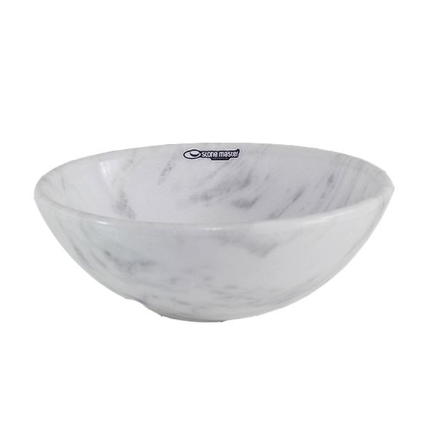 Cuba de Apoio Granito 34x34x13cm Redonda Mármore Bianco Clássico Stone Master