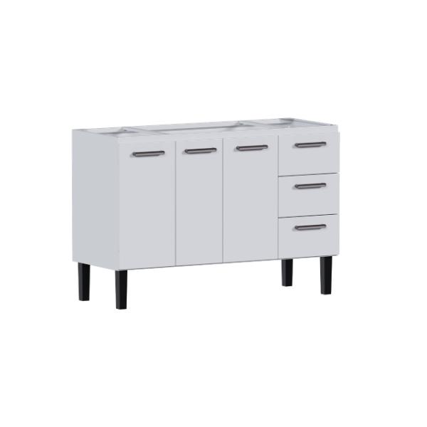 Gabinete de Aço Novo Vênus para Pia de 1,40m Branco Cozimax