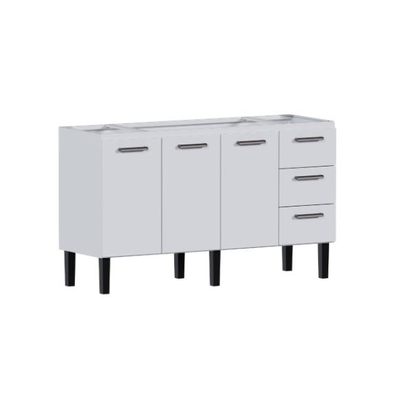 Gabinete de Aço Novo Vênus para Pia de 1,60m Branco Cozimax