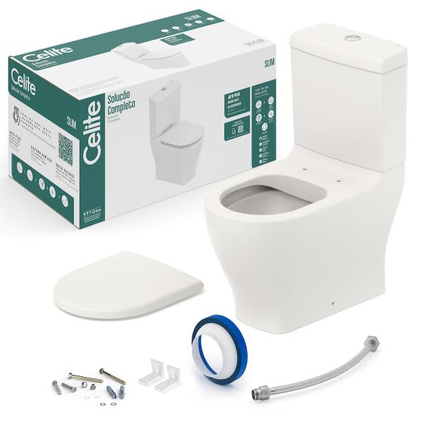 Vaso Sanitário Kit 5 Peças Slim Branco Celite