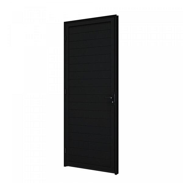 Porta em Alumínio Soft Toda Fechada 210x86cm Preta LE Líder
