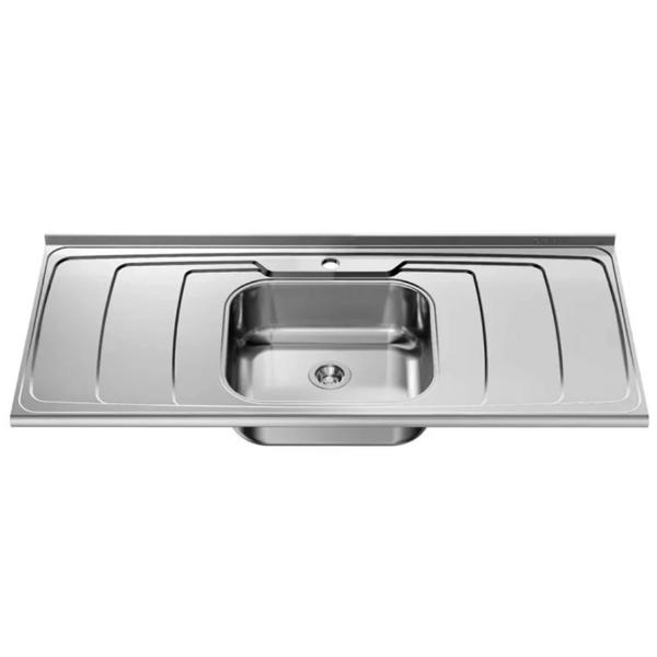 Pia de Aço Inox com Furo para Torneira com Válvula GhelPlus