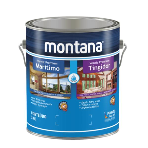 Verniz Marítimo Natural Brilhante Base Água 3,6L Montana